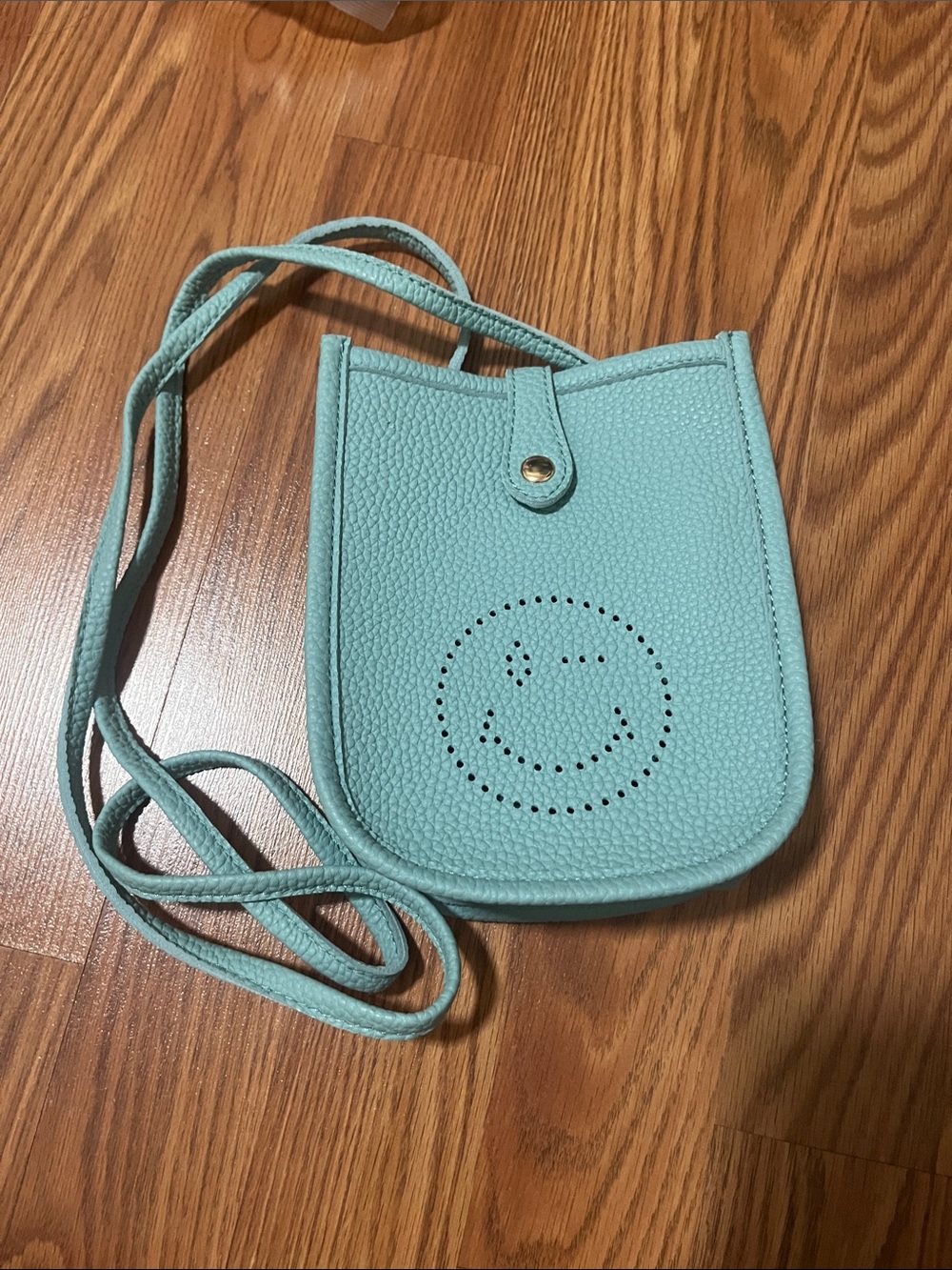 Aqua Smiley Crossbody Bag - Women's Small Shoulder Purse